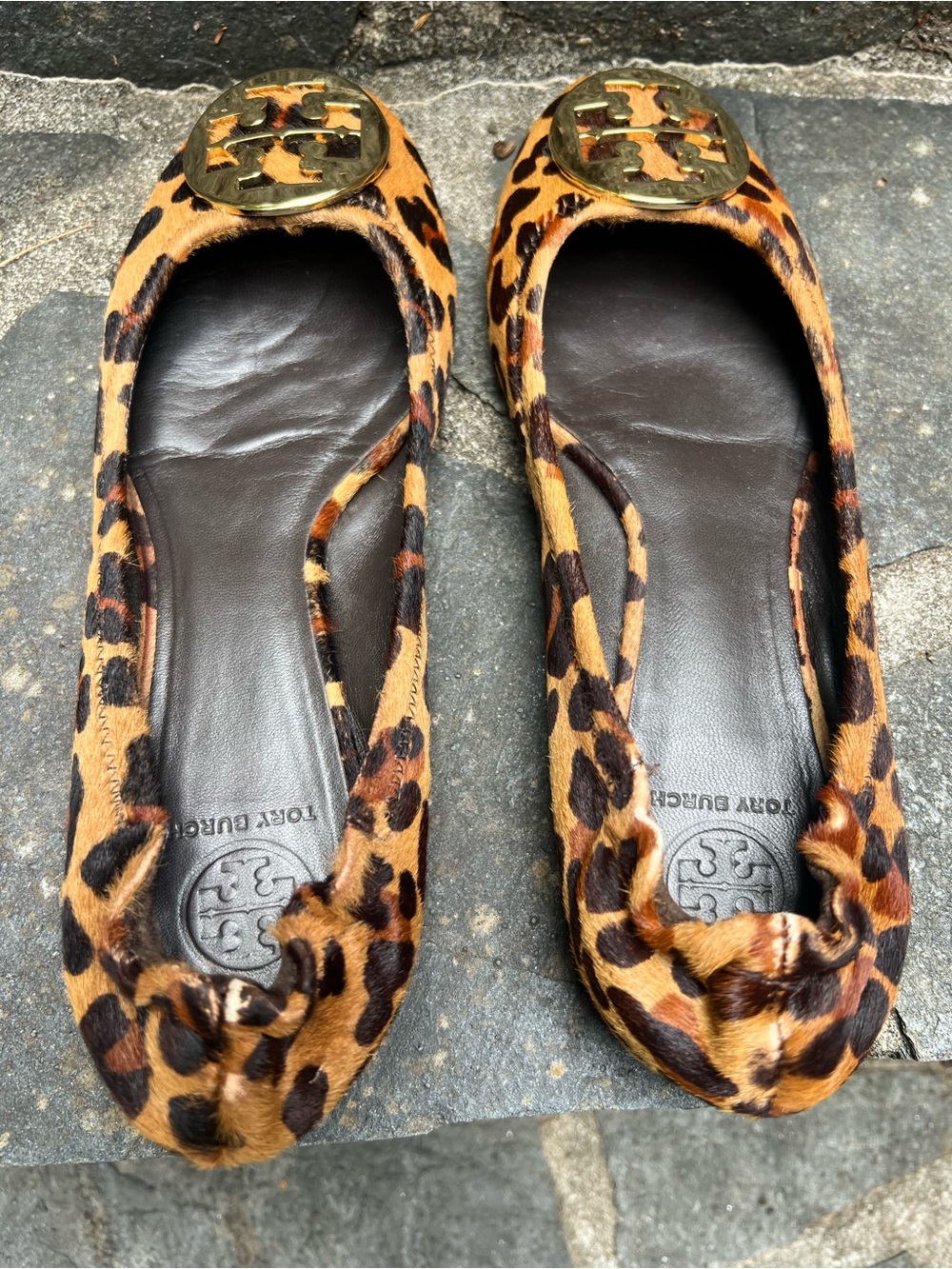 Tory Burch Calf Hair Reva Ballet Flats - Brown/Black - Picture 3 of 5